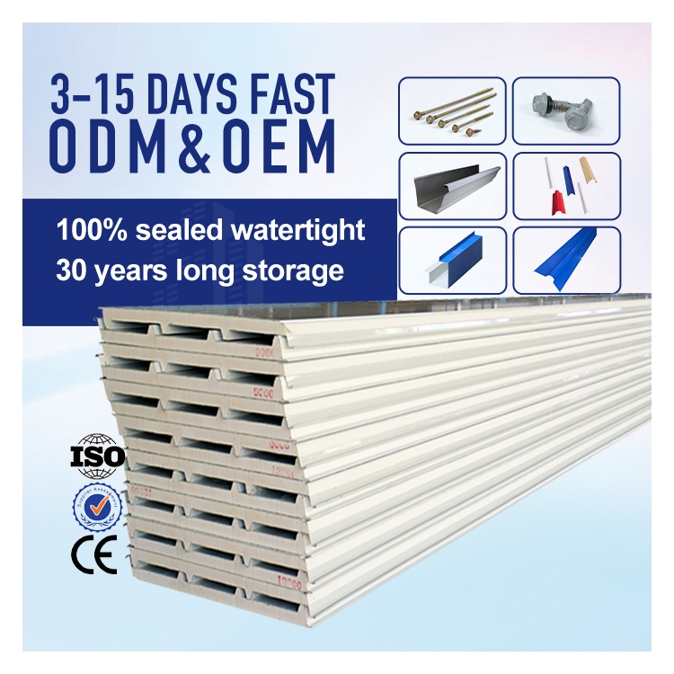 Panel sándwich de PU para pared ligero